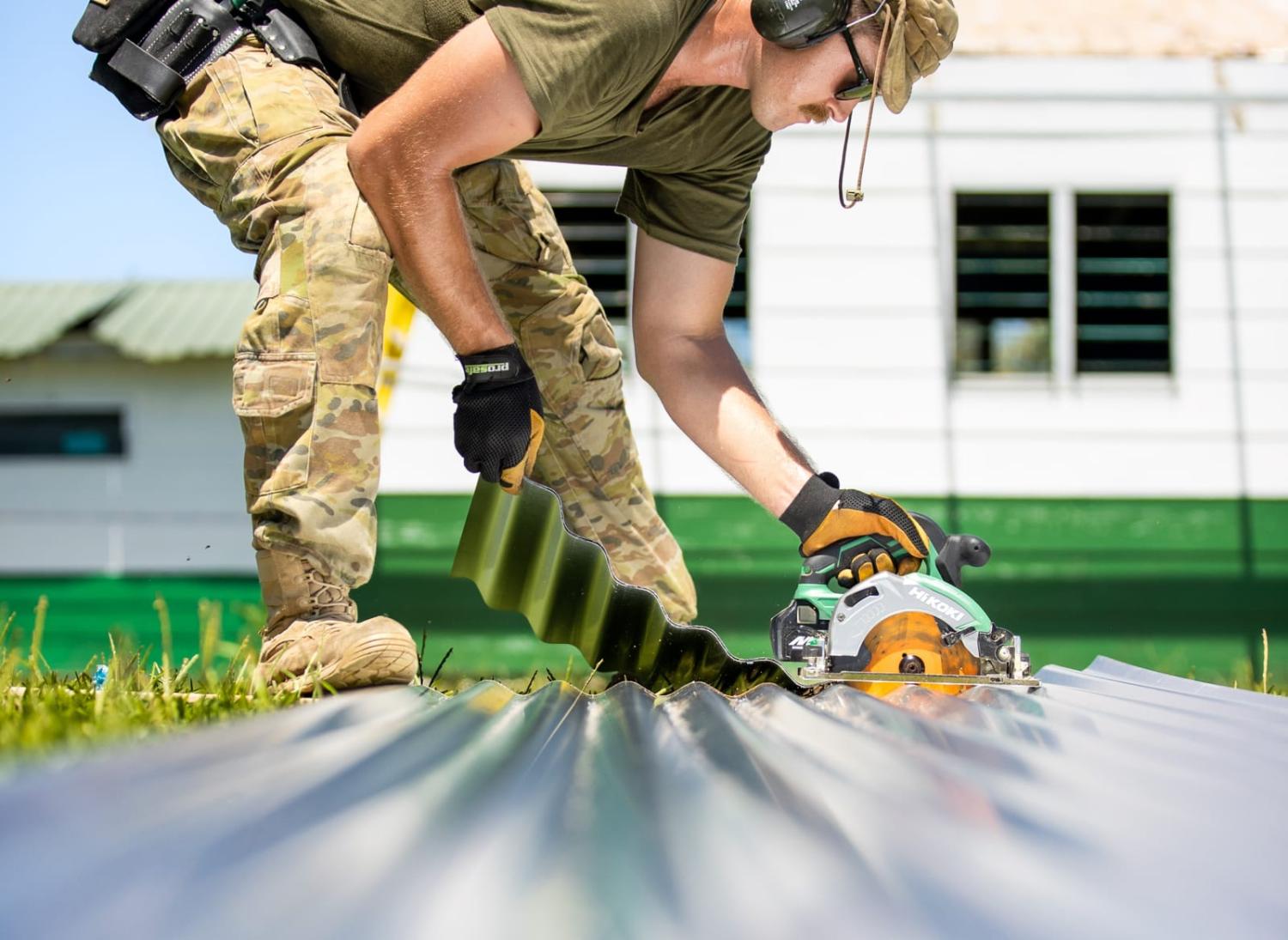 Australian troops assisted with rebuilding the Pango School in Port Vila, Vanuatu, in April following cyclone damage (Matthew Lyall/Department of Defence)