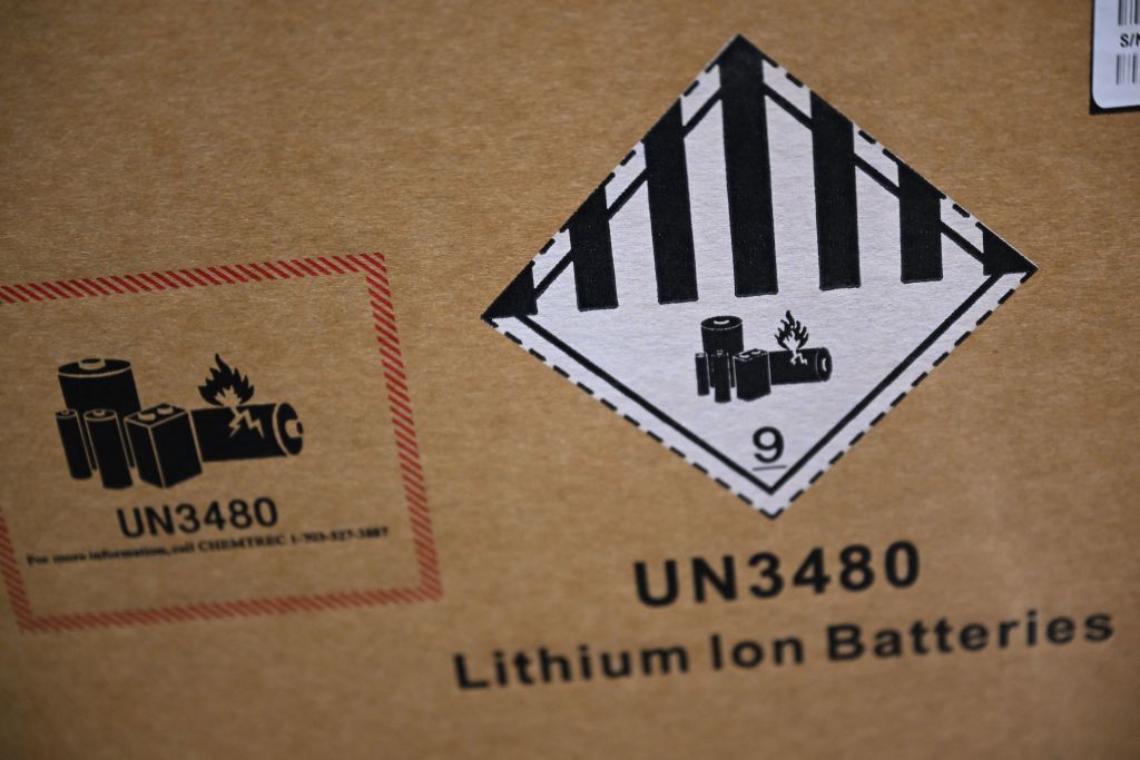 Lithium has become a critical mineral in green technologies, with lithium-ion batteries used to power electric vehicles, and to store wind and solar energy (Patrick T. Fallon/AFP via Getty Images)